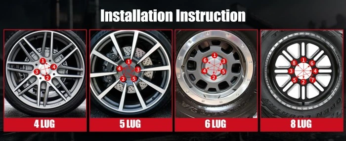 M12x1.25 Locking Conical Seat Wheel Lug Bolts Installation Steps